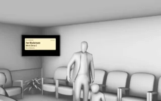 Wartezimmer-TV mit Patientenaufruf