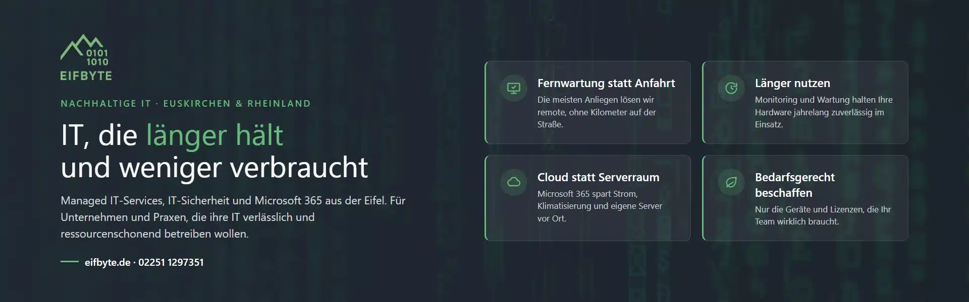 Green IT von EIFBYTE: nachhaltige IT-Dienstleistungen in Euskirchen