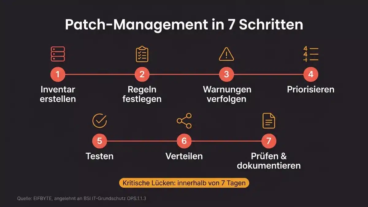 Patch-Management in 7 Schritten: vom Inventar bis zum Nachweis